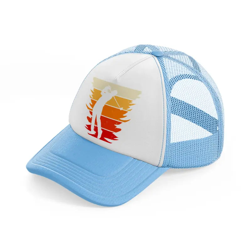 golf player retro-sky-blue-trucker-hat