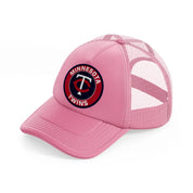 minnesota twins badge-pink-trucker-hat