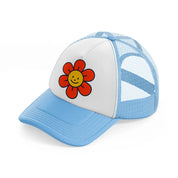 flower sky blue trucker hat