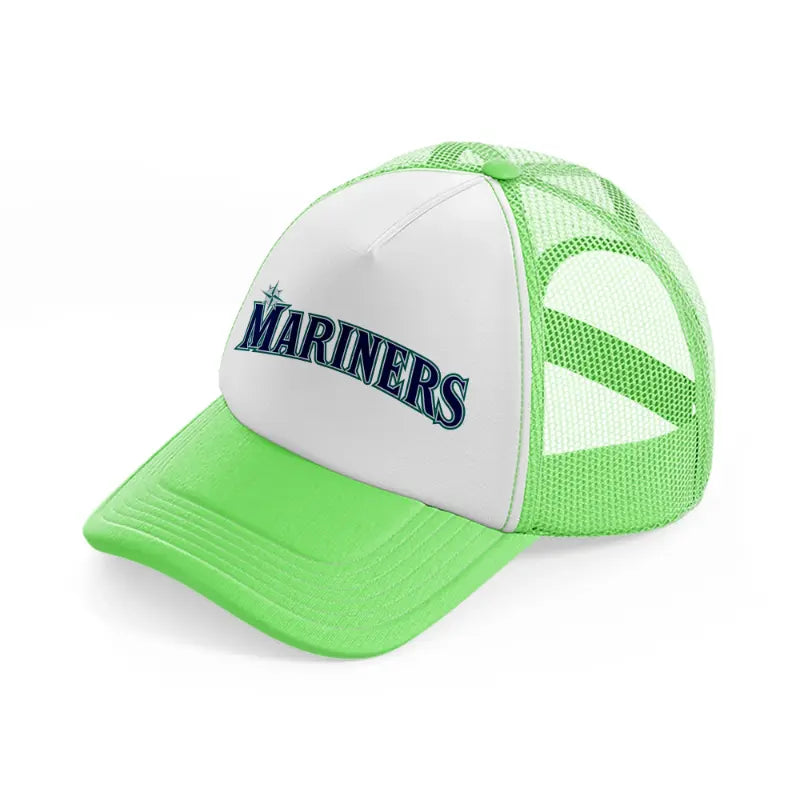 mariners emblem-lime-green-trucker-hat