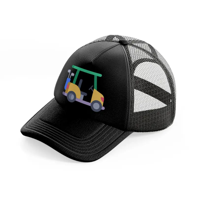 golf cart-black-trucker-hat