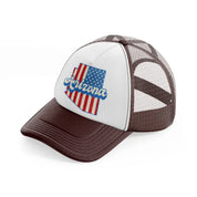 arizona flag brown trucker hat