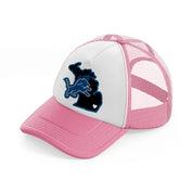 detroit lions supporter-pink-and-white-trucker-hat