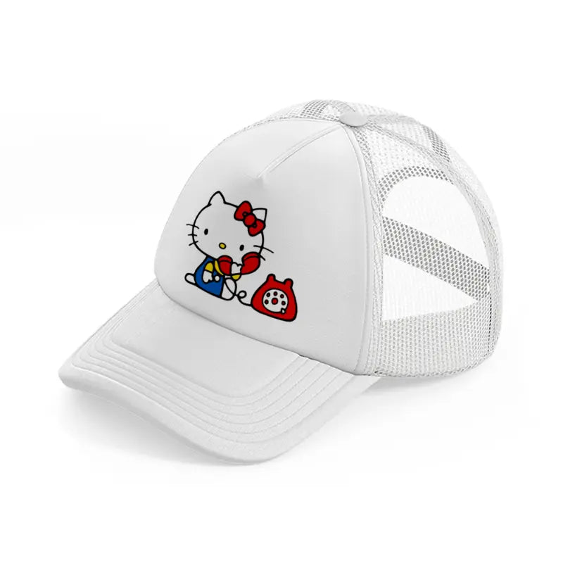 hello kitty telephone-white-trucker-hat