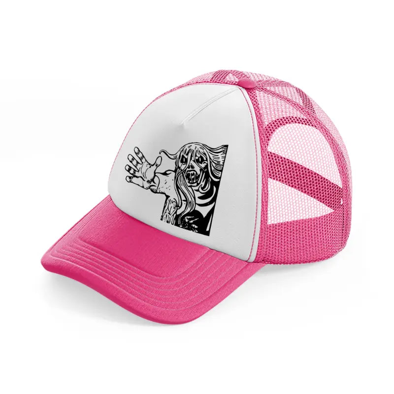 boogey man neon pink trucker hat