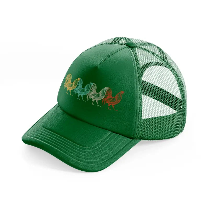 chicken retro vintage poultry farmer-green-trucker-hat