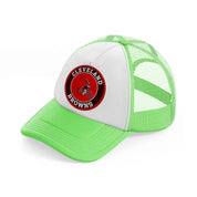 cleveland browns red and brown-lime-green-trucker-hat