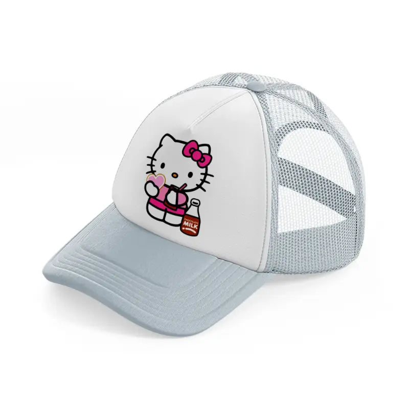 hello kitty drink-grey-trucker-hat