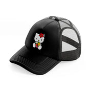 hello kitty flowers-black-trucker-hat