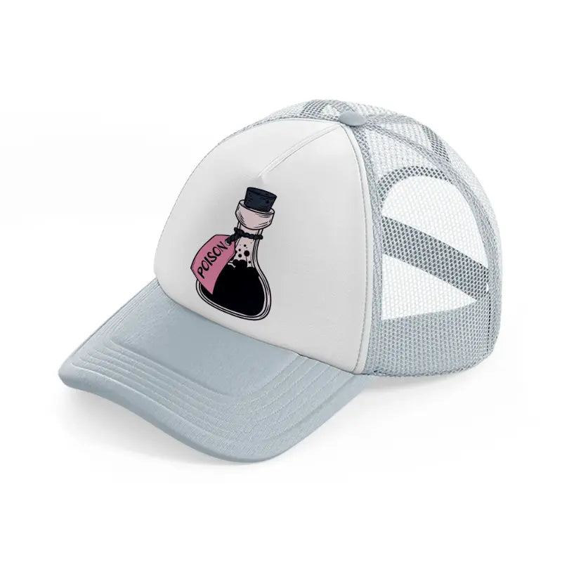 poison bottle grey trucker hat