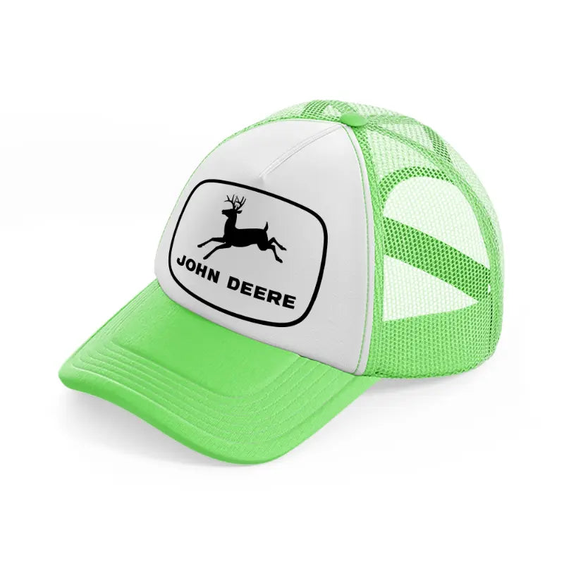 john deere black-lime-green-trucker-hat