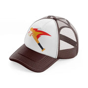 baseball bat hitting-brown-trucker-hat