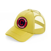 cleveland indians gold trucker hat