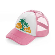surf club-pink-and-white-trucker-hat