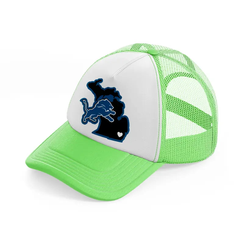 detroit lions supporter-lime-green-trucker-hat