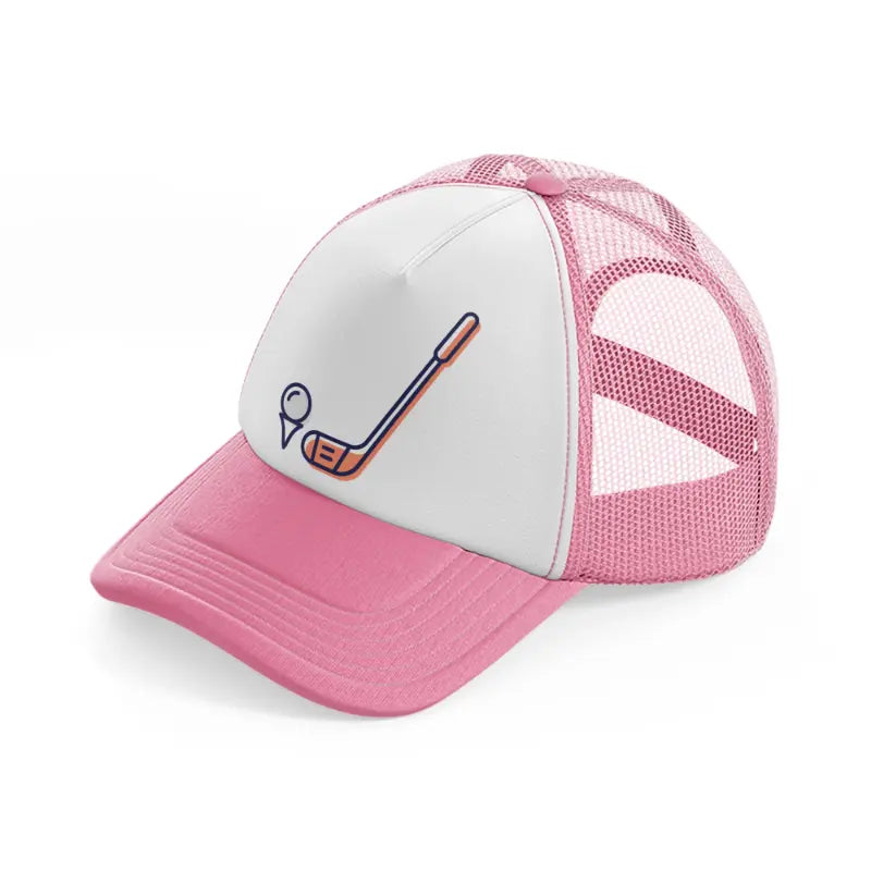 golf stick pink-pink-and-white-trucker-hat