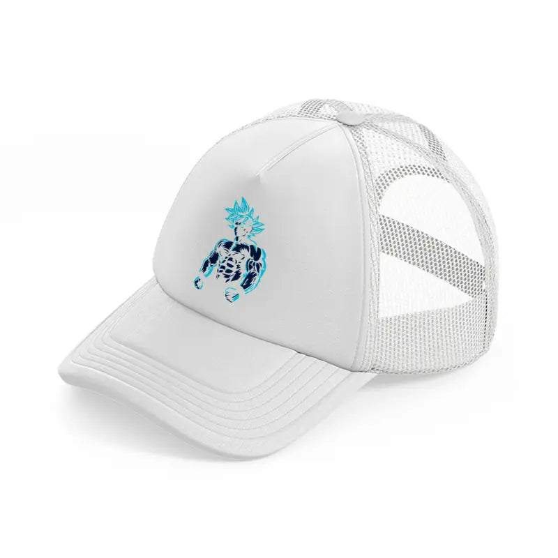 super saiyan blue white trucker hat