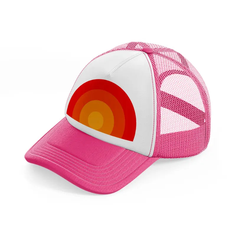 sunset abstract neon pink trucker hat