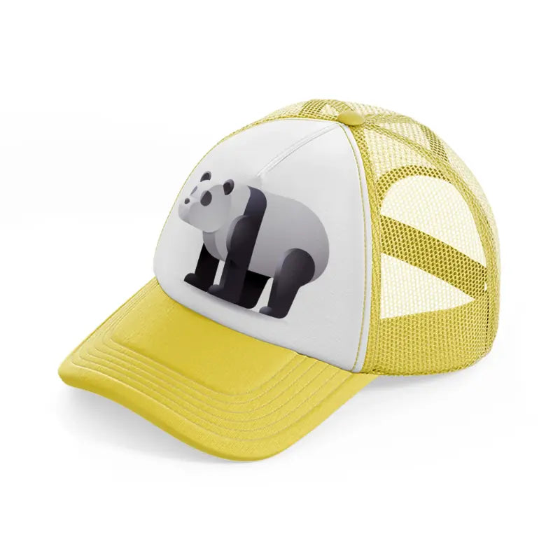 002 panda bear yellow trucker hat