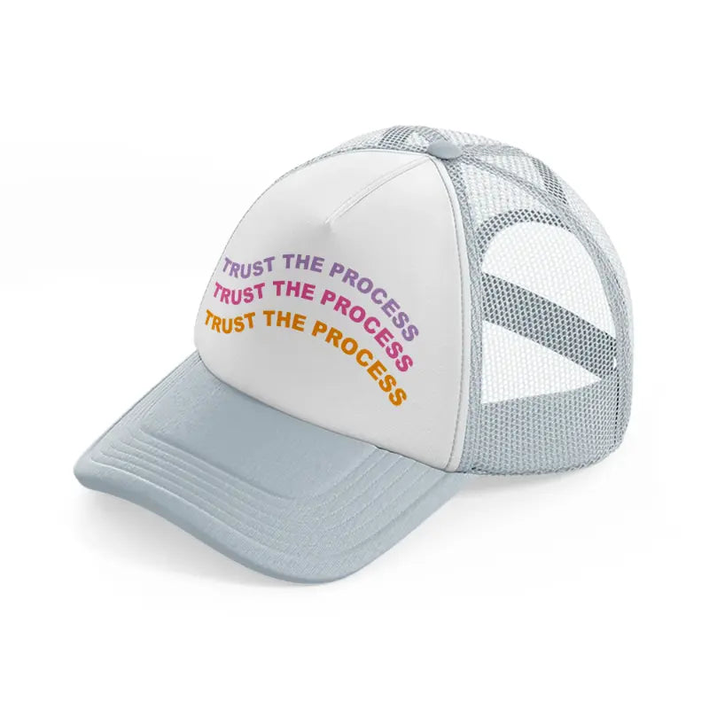 trust the process grey trucker hat