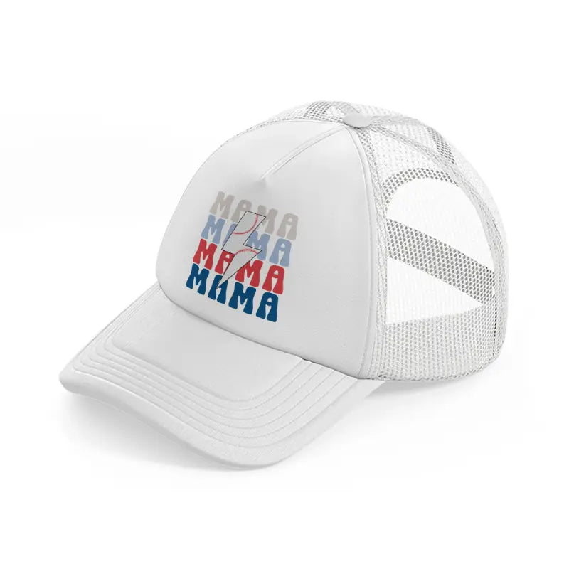 baseball mama mama-white-trucker-hat