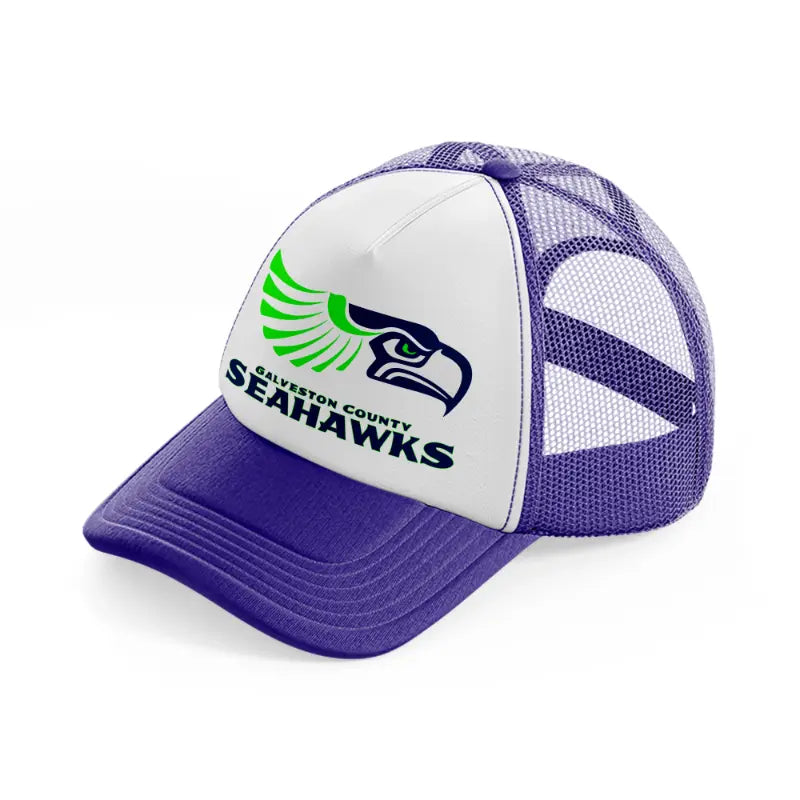 galveston county seahawks purple trucker hat