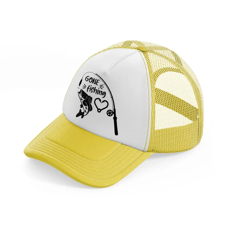gone fishing rod-yellow-trucker-hat