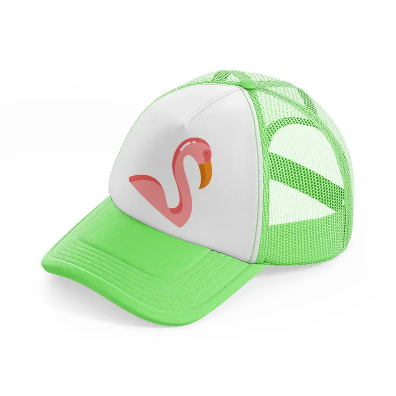 flamingo-lime-green-trucker-hat