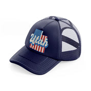 utah flag navy blue trucker hat