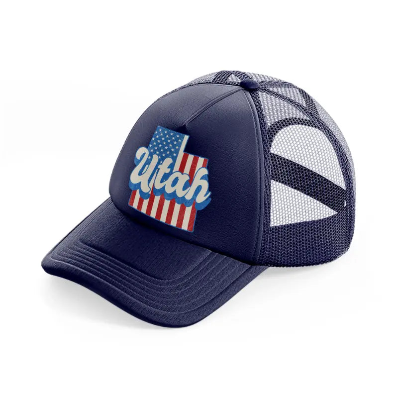 utah flag-navy-blue-trucker-hat