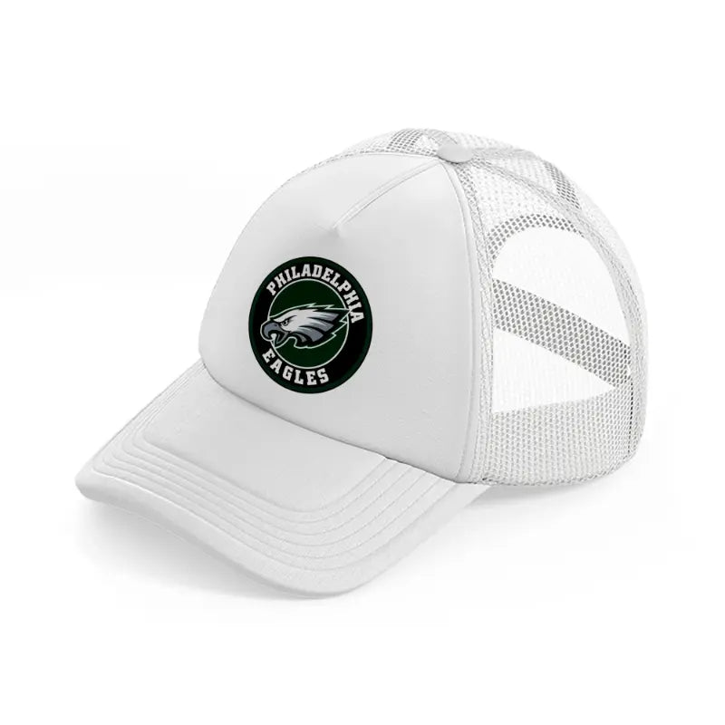 philadelphia eagles green badge-white-trucker-hat