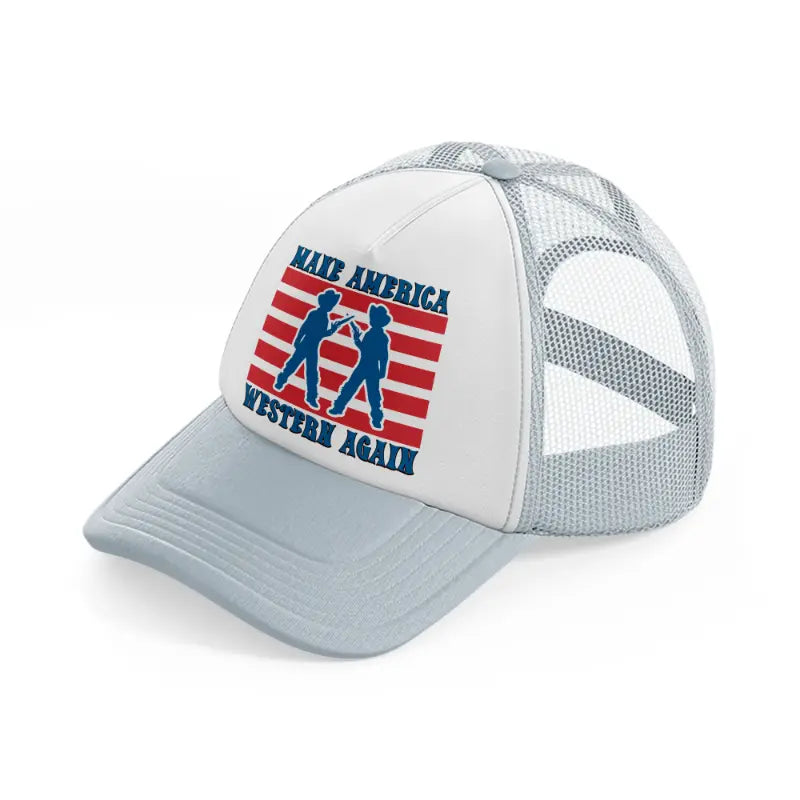 make america western again grey trucker hat