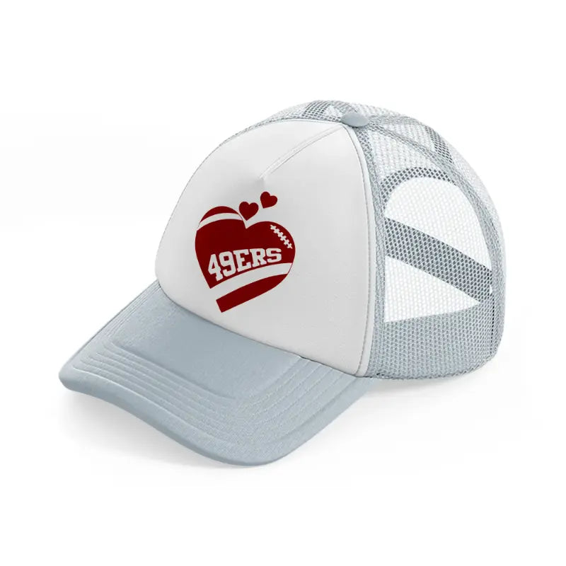 heart 49ers-grey-trucker-hat