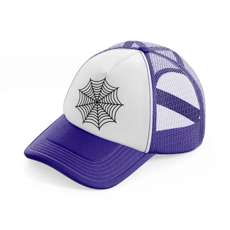 spider web vector-purple-trucker-hat