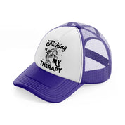 fishing my therapy purple trucker hat