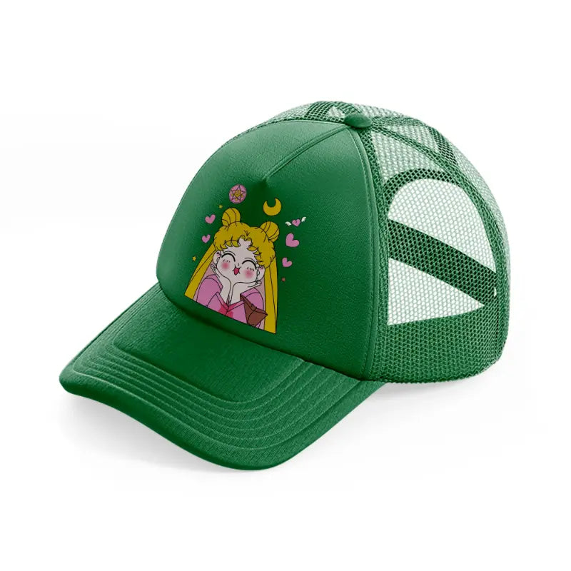 sailor moon dreaming-green-trucker-hat