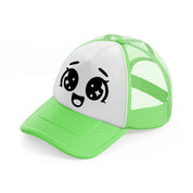 happy delight face-lime-green-trucker-hat