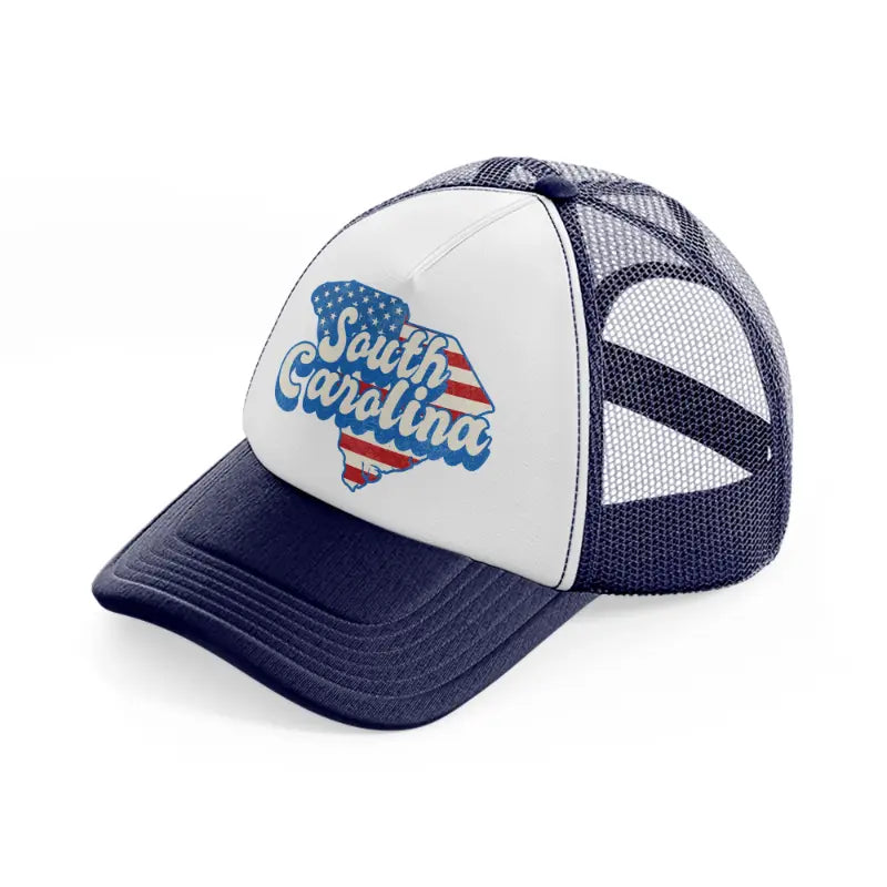 south carolina flag-navy-blue-and-white-trucker-hat