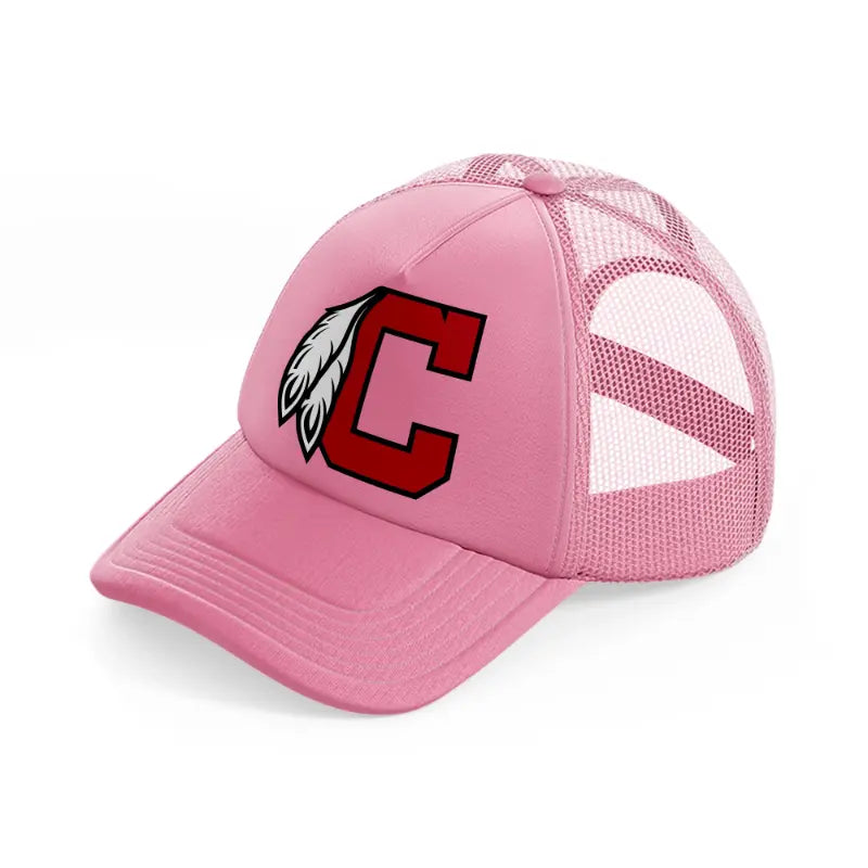 cleveland indians letter pink trucker hat