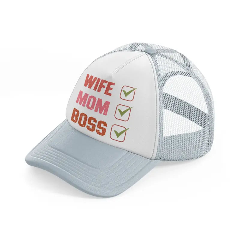 wife mom boss-grey-trucker-hat