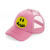 smiley face bride pink trucker hat