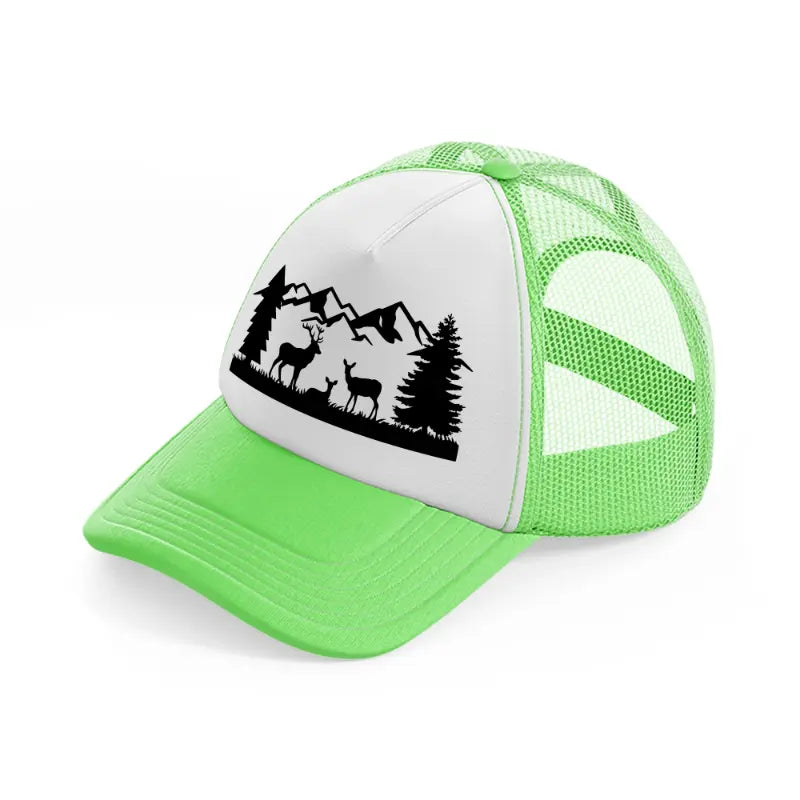 deer mountains-lime-green-trucker-hat