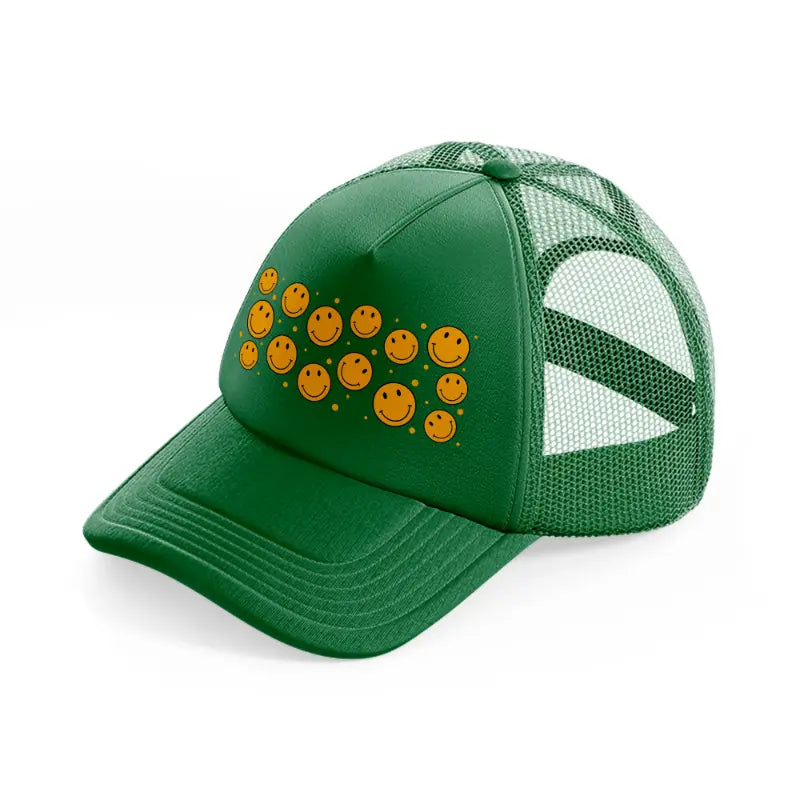 yellow smilies-green-trucker-hat