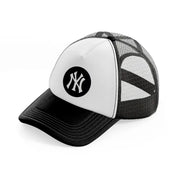 newyork badge-black-and-white-trucker-hat