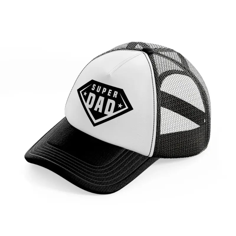 super dad black-black-and-white-trucker-hat