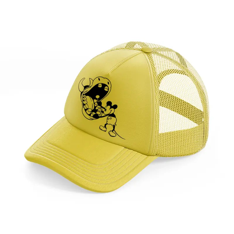 mickey drums gold trucker hat