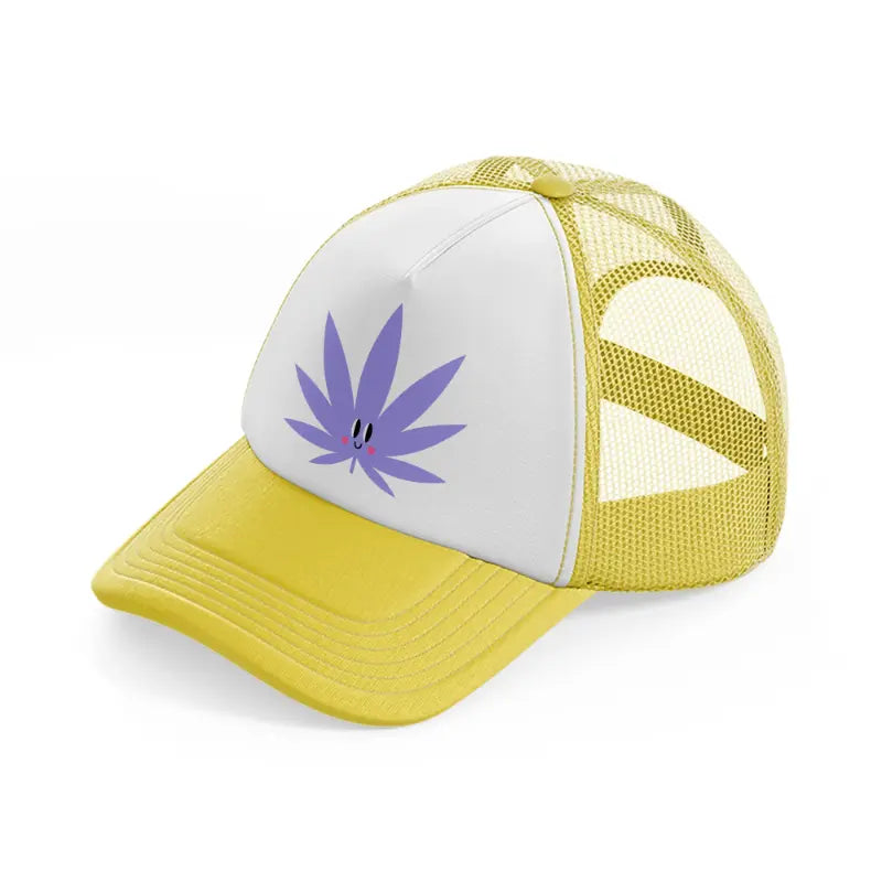 purple leaf-yellow-trucker-hat