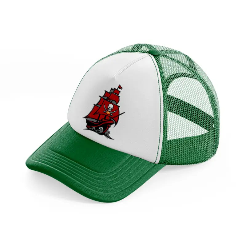 tampa bay buccaneers boat emblem-green-and-white-trucker-hat