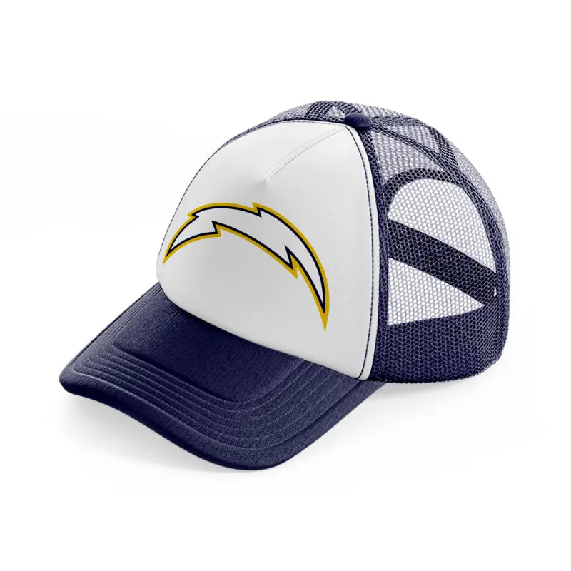 los angeles chargers shape-navy-blue-and-white-trucker-hat