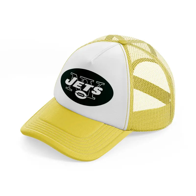 new york jets badge-yellow-trucker-hat